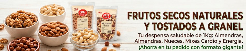 Variedad de frutos secos naturales y mixes saludables a granel en formato 1kg